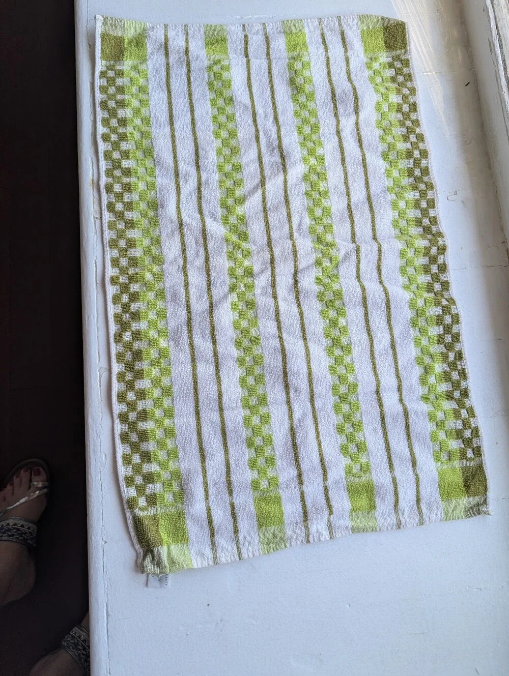 Vintage Kitchen Hand Towels Set Of 3 From K-Mart Orange,Yellow Green All Cotton